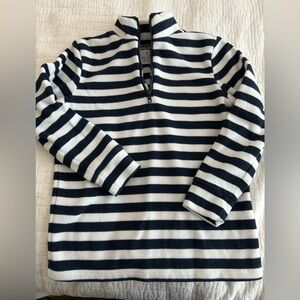 Dudley Stephens Girls Zip Up - Navy and White Stripes - Size Youth Medium
